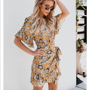 vici Dresses - Vici collection yellow floral wrap dress vici Dresses - Vici collection yellow floral wrap dress